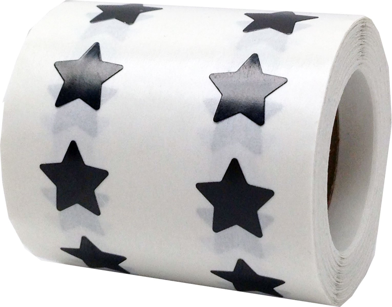 Black Star Stickers 12.7 mm 0.5 Inch Wide 1000 Count