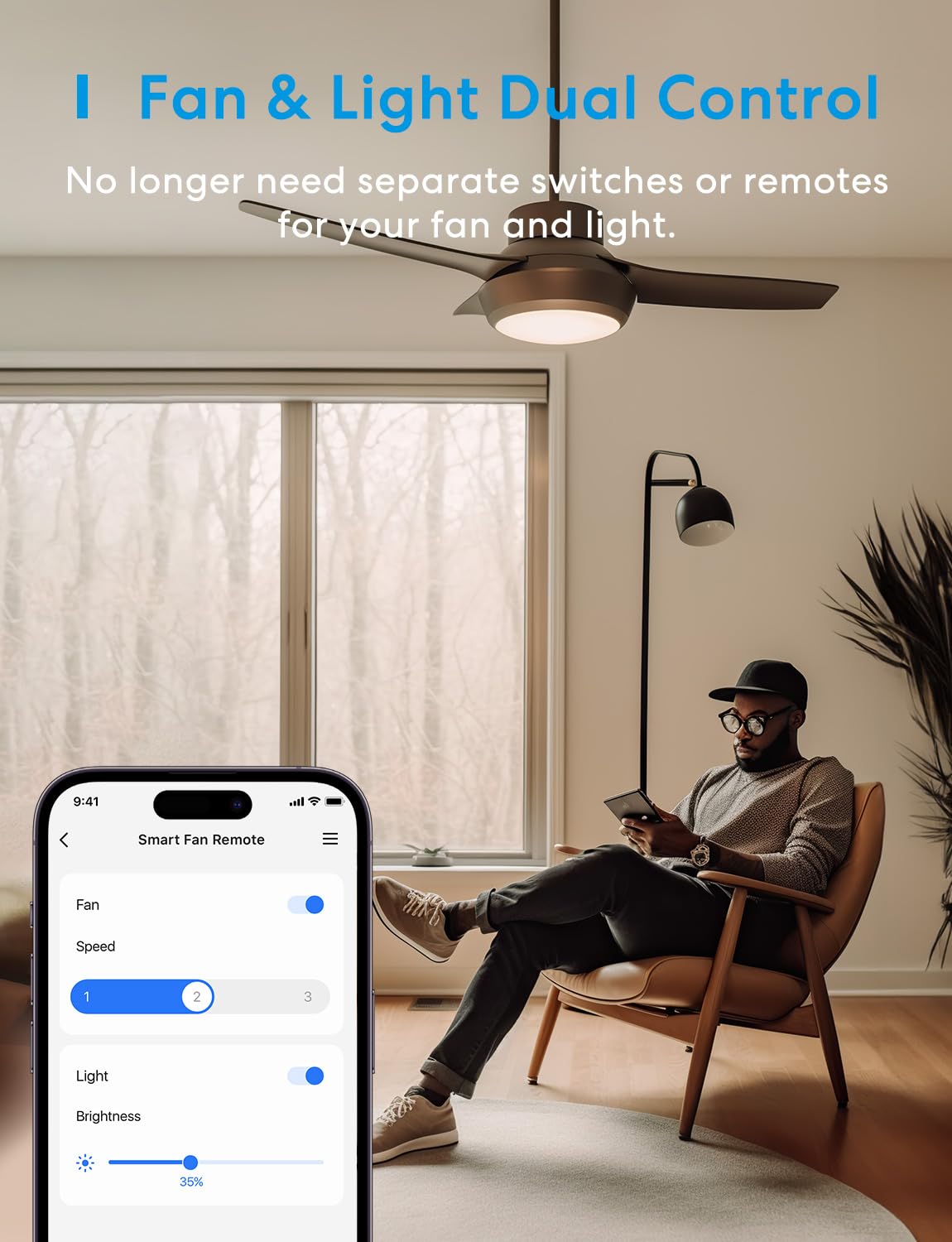 Meross Smart Ceiling Fan Control and Dimmer Light Switch, Supports