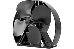 Forest Master | Viking Advanced Stove Fan - Powerful 4-Blade Design for Eco-Friendly Heat Circulation in Wood Burning Stoves and Fireplaces (Black)