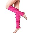 Clothirily Leg Warmers - Fashion Knit Neon Leg Warmers for Women 80s Sports Party Yoga Accessories, Bright Color