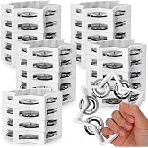 Joyfolk 24 Pack Plastic Tambourine Noise Makers Star Percussion Tambourine Bulk Handheld Musical Percussion Instrument with 4 Bells for Music Classroom Weddings Church and musical Performances(Silver)