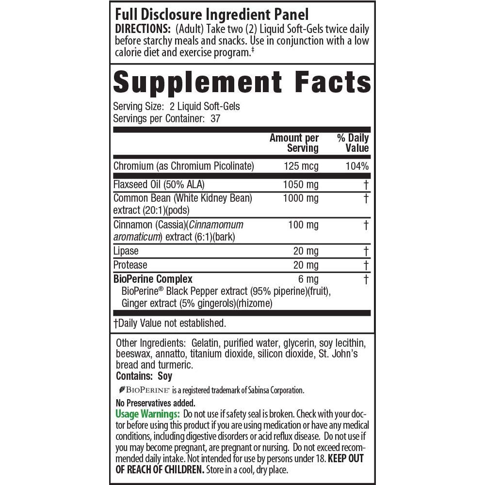 Irwin Naturals 3 In 1 Carb Blocker Appetite Control Metabolism Support Supplement 150