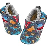 JOINFREE Toddler Slippers Boys Girls Adjustable House Shoes Barefoot Sock Shoes with Rubber Sole Baby Comfort Warm Indoor Outdoor Walking Shoe