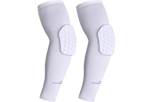 COOLOMG Padded Arm Sleeves Compression Elbow Pads for Volleyball Basketball Football Youth Kids Adult