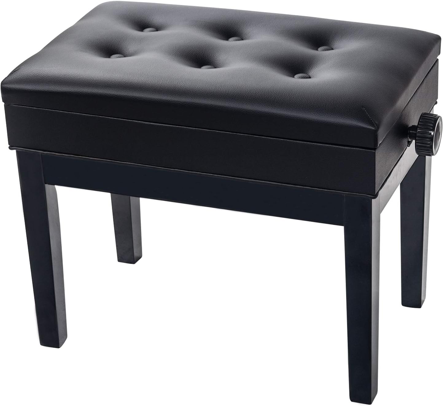 Grandma Shark Height Adjustable Deluxe Wooden Piano Bench Stool Keyboard Bench with Storage