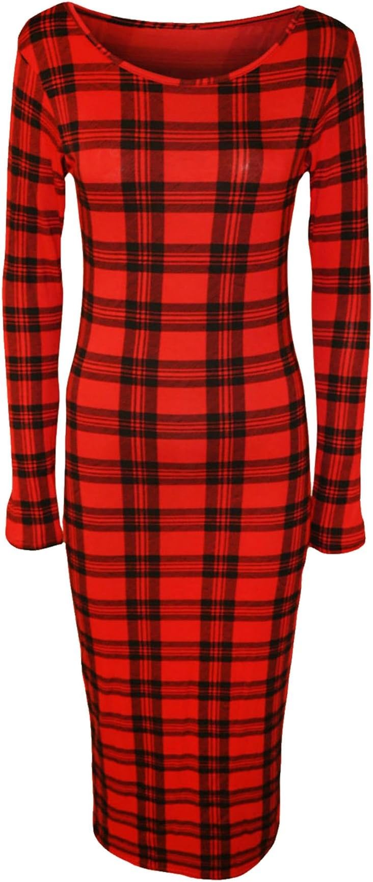 Womens Ladies Celebrity Inspired Long Sleeve Printed Bodycon Midi Calf Length Dress