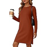 FREEOAK Dresses for Women 2025 Casual Long Sleeve Dress Trendy Fall Spring Vacation Travel Airport Outfits