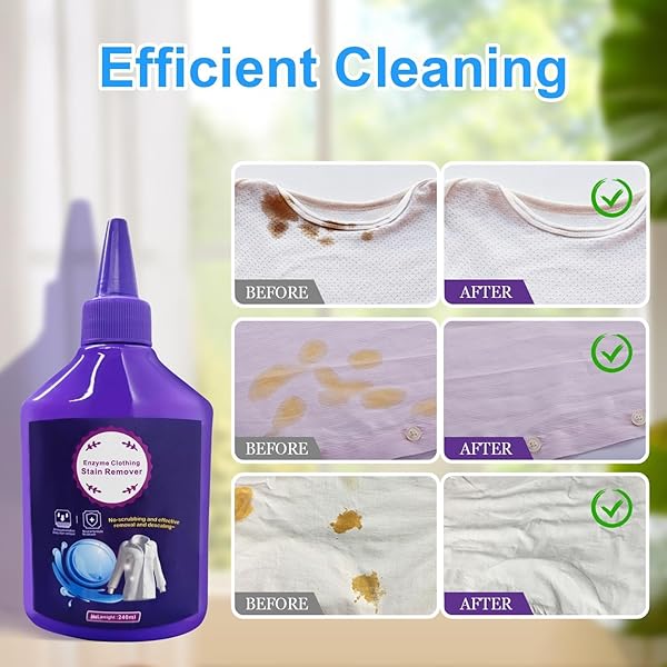 OJJ NEW LAUNDRY STAIN REMOVER,240ML CLOTHES OIL STAIN REMOVER,STUBBORN STAINS CLEANER,ENZYME CLEANER,LAUNDRY DETERGENT,ENZYME LAUNDRY STAIN REMOVER,STAIN REMOVER FOR CLOTHES LAUNDRY
