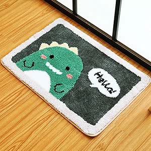 Alfombra De Baño. El Baño De Dibujos Animados Absorbe Agua Y Tapetes