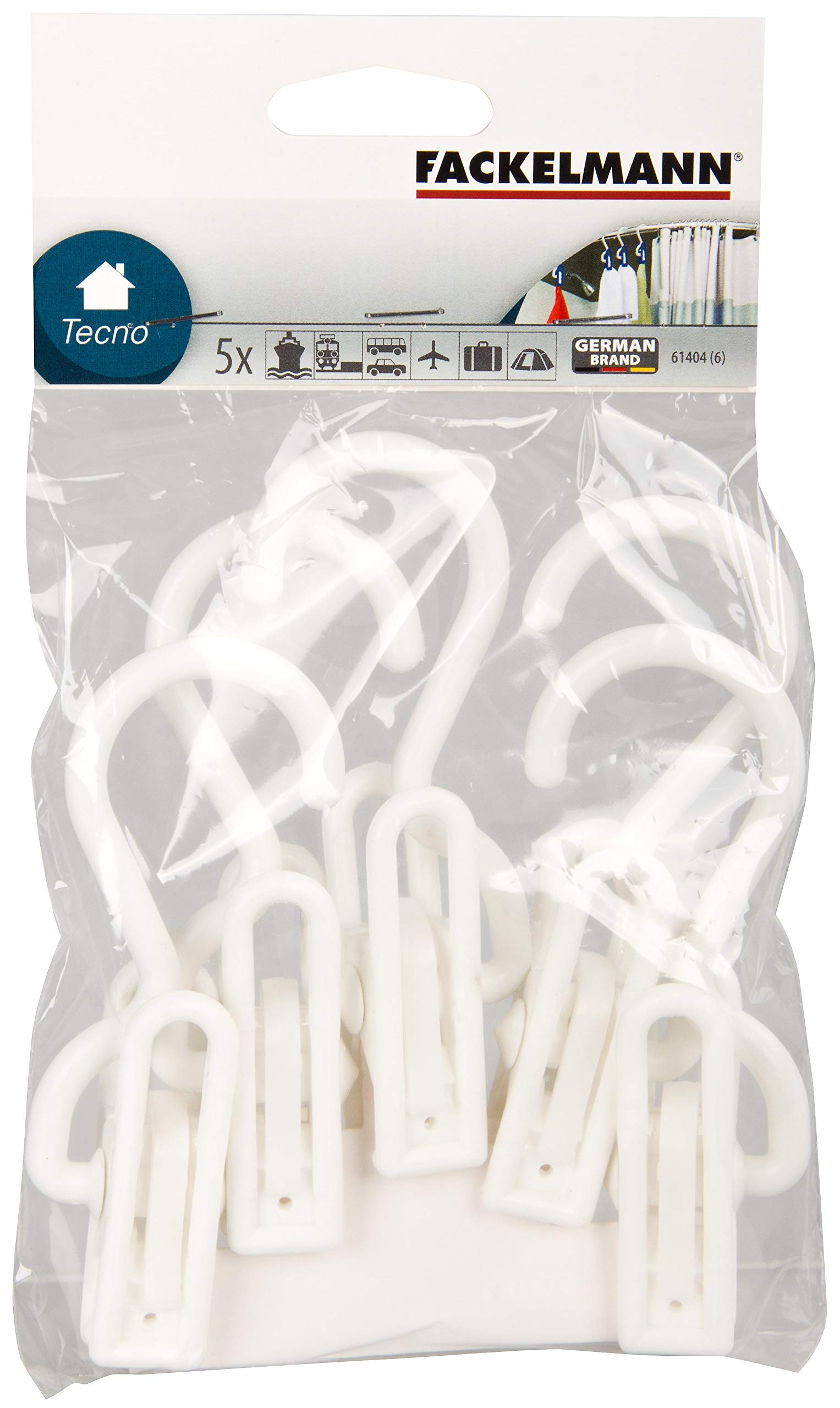 FACKELMANN 61404 Clothes Peg Hook Plastic (Colour May Vary) 12 x 4.5 x 3.5 cm