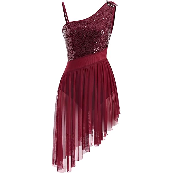 Amazon.com: Red Off-the-Shoulder Diamond-Studded Latin Dance Dress Women's  Competition Performance Mesh Skirt : Clothing, Shoes & Jewelry
