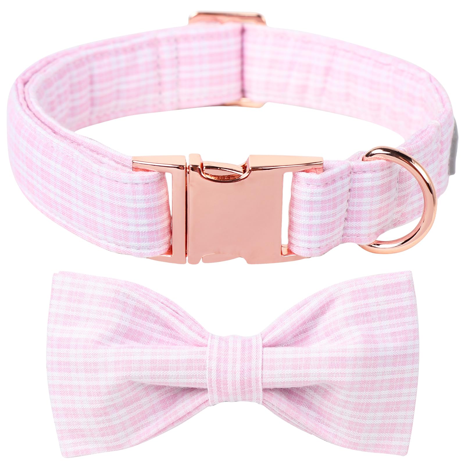 Lionet Paws Dog Collar, Pink Stripe Pattern Pet Collar Durable Cute Dog Collars Male or Female Pet Gift Adjustable Dog Collar for Small Dogs