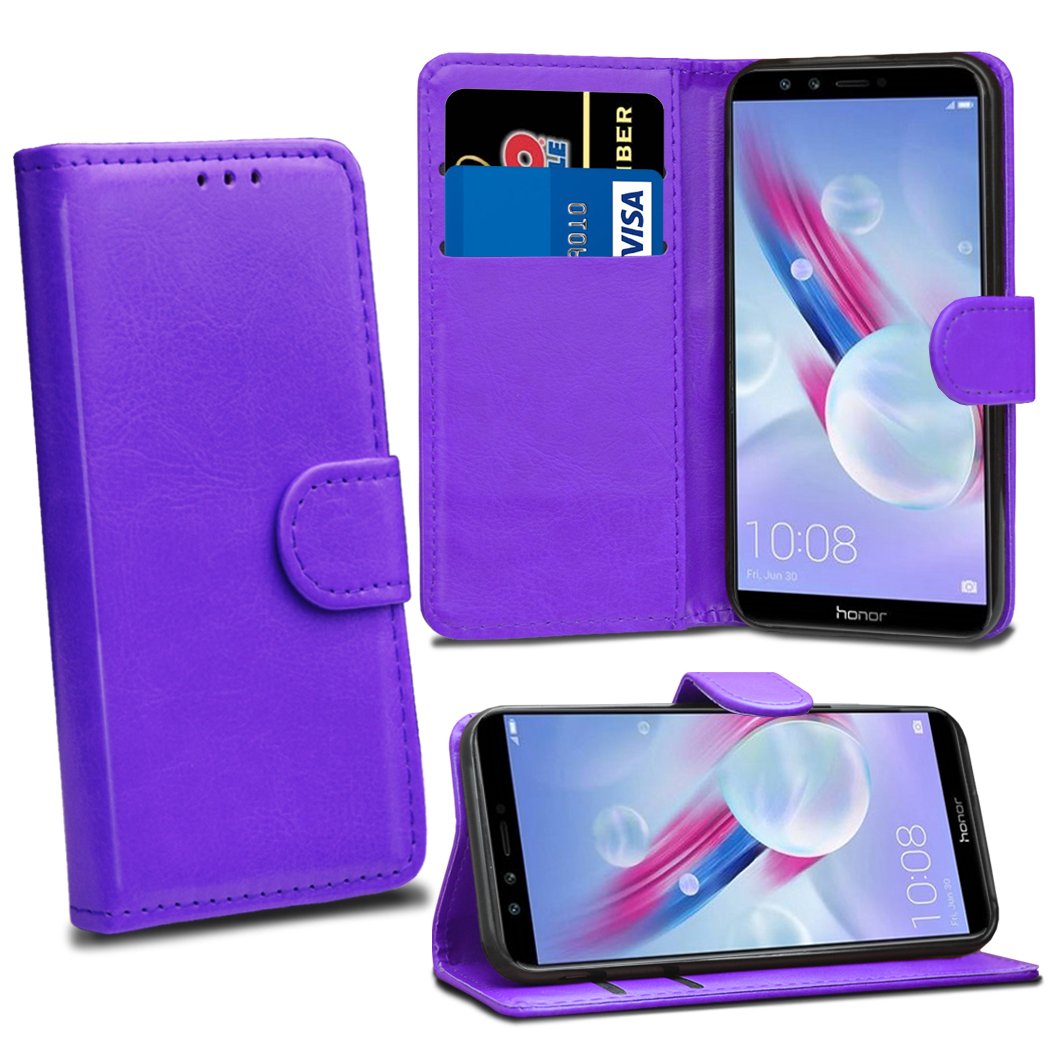 Compatible With Huawei Honor 9 Lite Premium Wallet Leather Flip Case Cover For Huawei Honor 9 Lite (Purple)