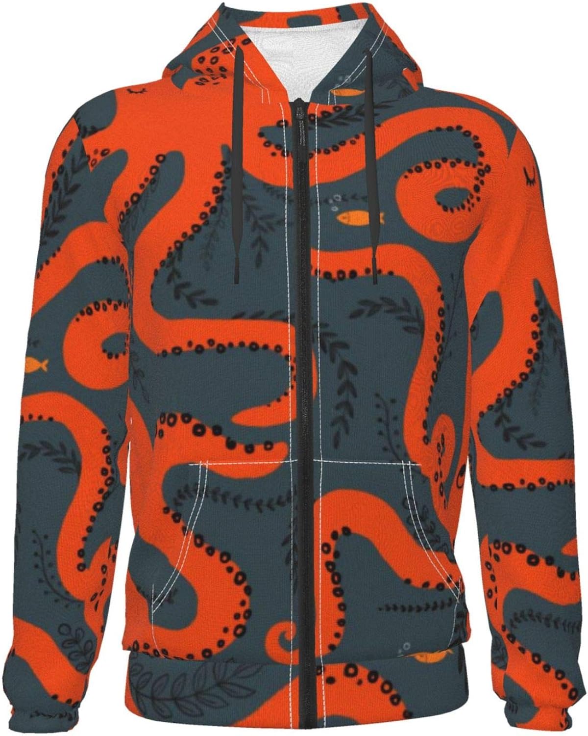 Octopus Tentacles Teen Boys Girls Full Zip Up Hoodies Clothing