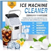 Ice Machine Cleaner Tablets Descaler 36 Pack, Countertop Ice Maker Cleaner Tablets, Nickel Safe, Effective Remove Hard Water &amp; Mineral Buildup for Countertop, Nugget Ice Makers,Crystal Clear Ice
