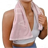 Aurora Athletica Pink Gym Towels for Women - This Super-Soft, Absorbent, Luxury 100% Organic Cotton Silver-Infused Sweat Towel is Perfect for Sports, Workouts, and Yoga