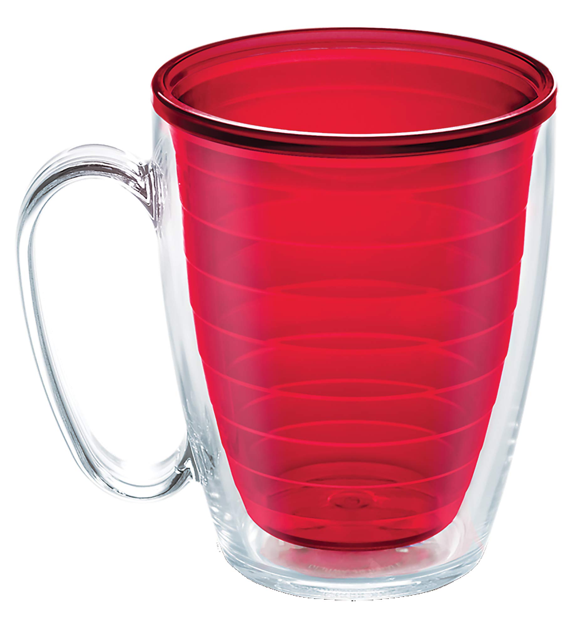 Photo 1 of Tervis Clear & Colorful Tabletop Made in USA Double Walled Insulated Tumbler Travel Cup Keeps Drinks Cold & Hot, 16oz Mug, Red