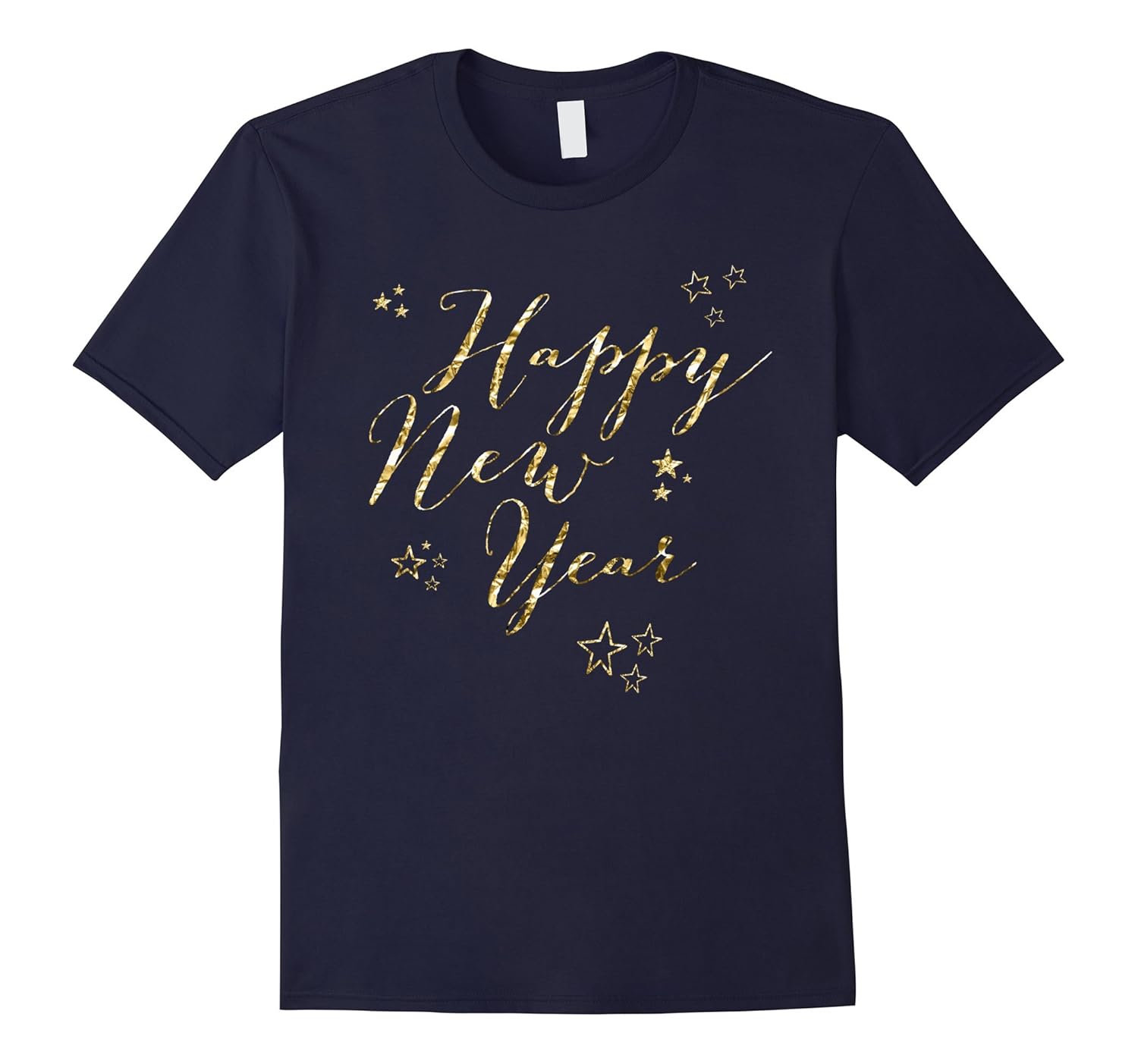 Happy New Year Shirts With Gold Foil Stars-ANZ