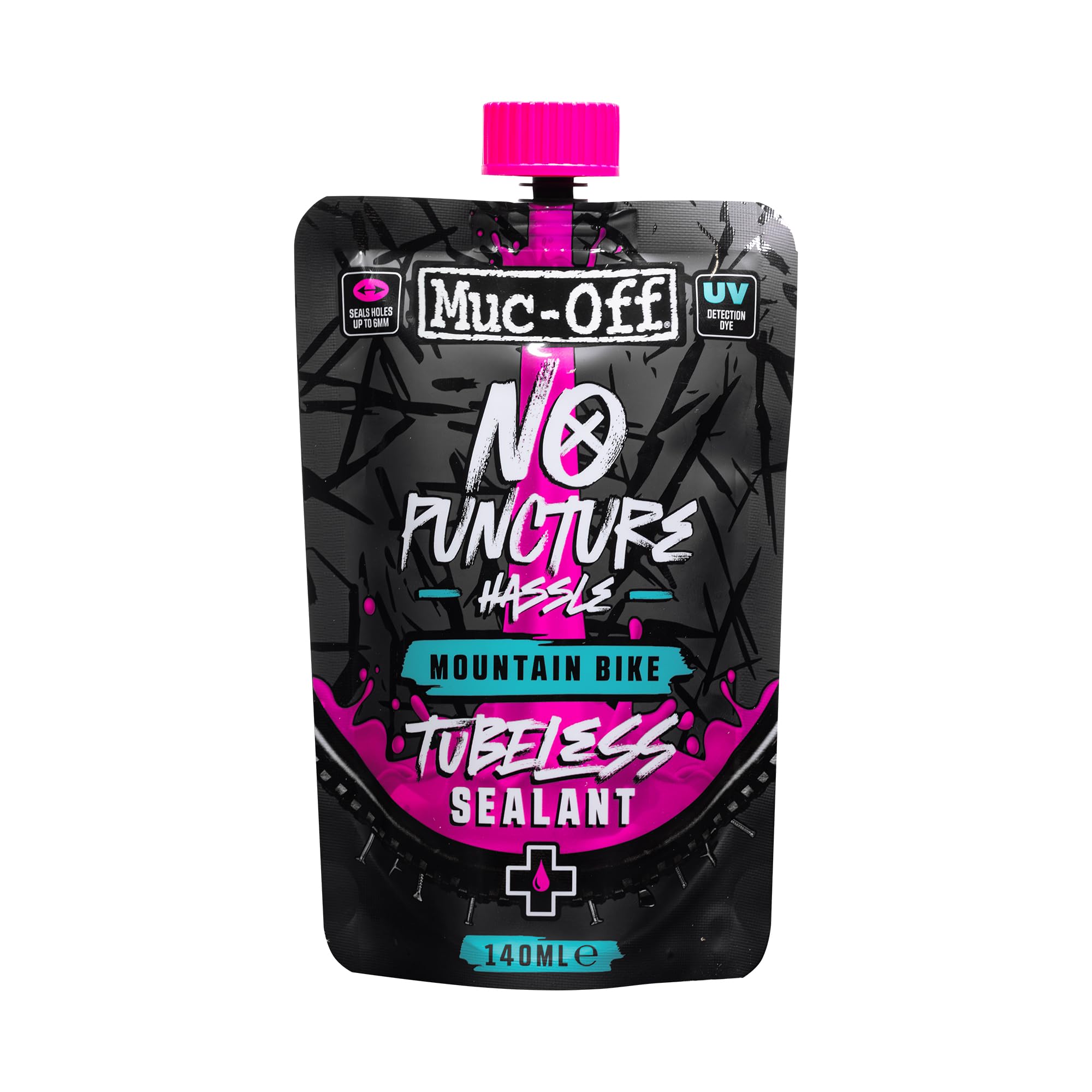 Photo 1 of Muc Off No Puncture Hassle Tubeless Sealant - Advanced Bicycle Tyre Sealant with UV Tracer Dye That Seals Tears and Holes Up to 6mm