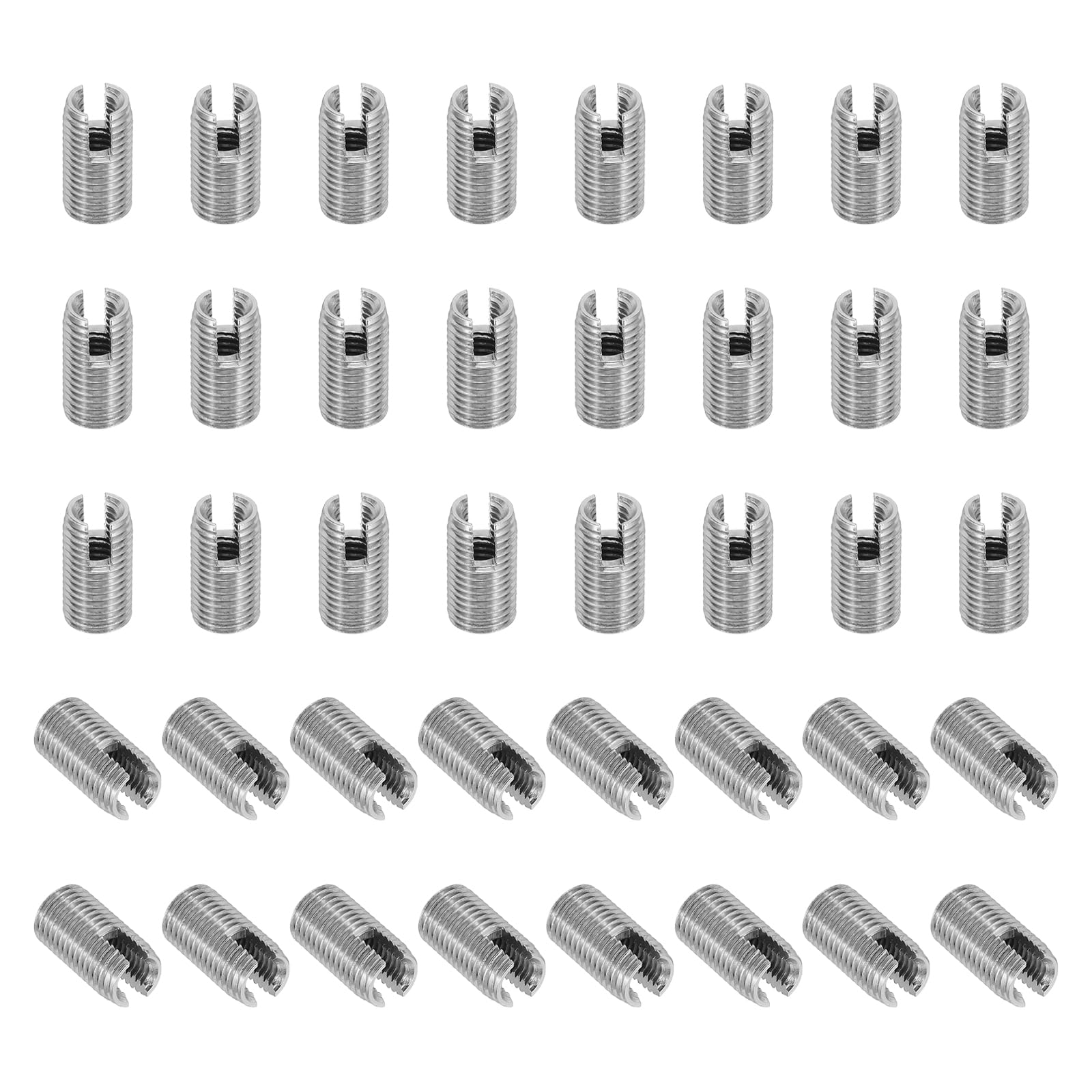 PATIKIL Self-Tapping Threaded Inserts, 40 Pcs M4 x M6.5 x 12mm 303 Stainless Steel Thread Adapter Reducer Slotted Screw Repair Inserts Nuts Sleeve — image 1