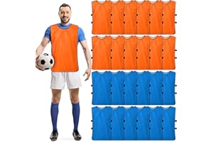 24 Pack Scrimmage Soccer Vests Team Practice Jerseys Football Volleyball Training Pinnies Basketball Sports Bibs for Youth Ad