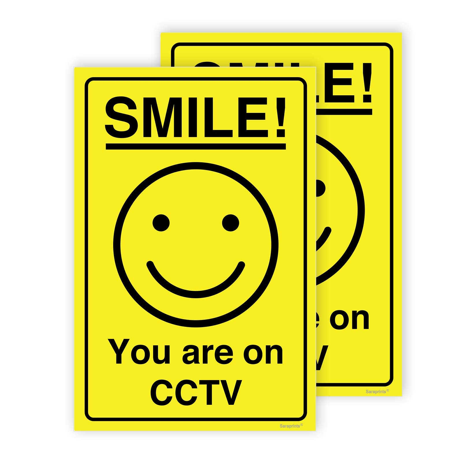 Pack of 2 CCTV Stickers (150 X 100 mm) Waterproof CCTV Sign Self Adhesive CCTV Signs Stickers for Private Property Sara Prints®