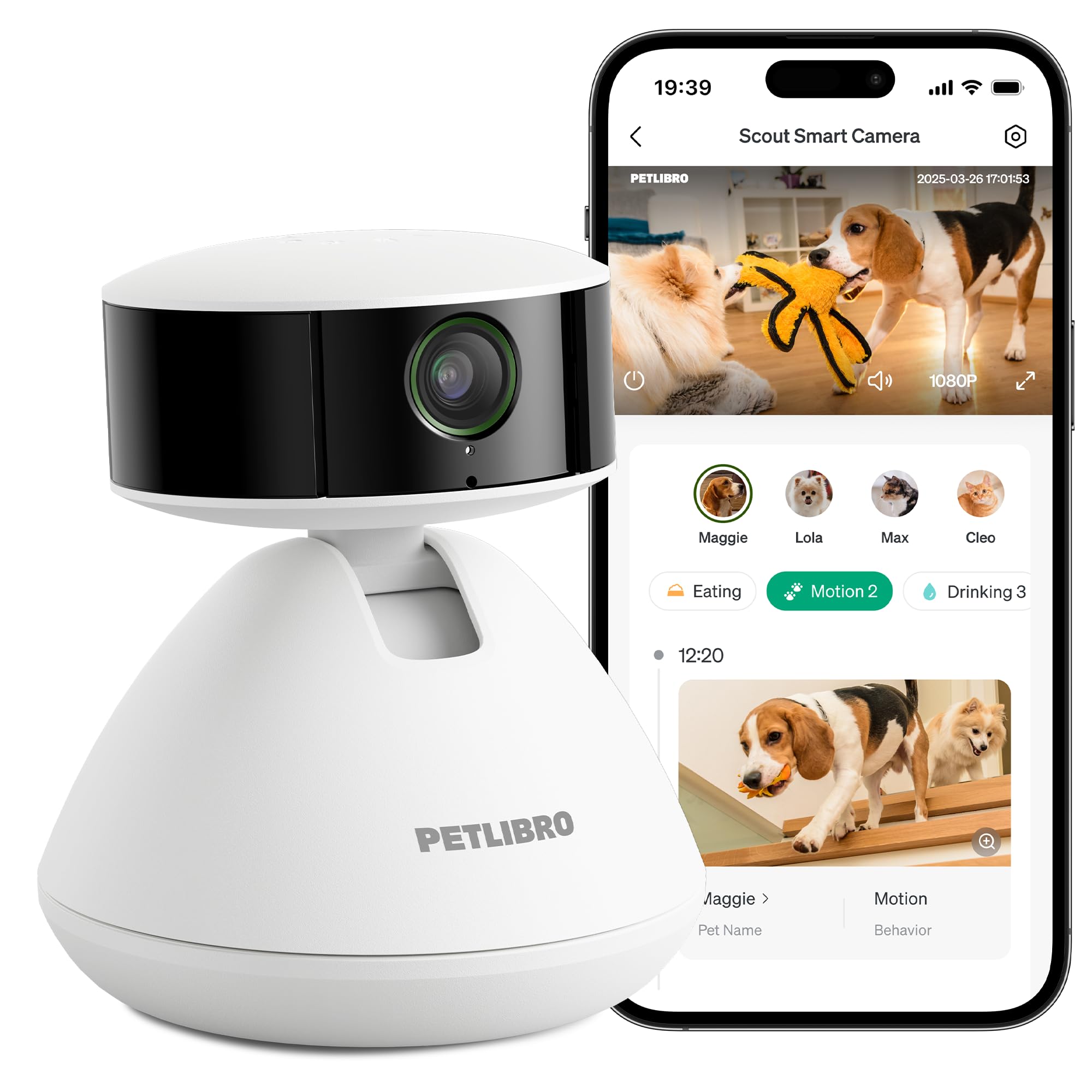Photo 1 of PETLIBRO AI Dog Camera Pet Camera Indoor with Phone App [Multi-Pet Recognition, Daily Activity Analysis & Smart Summaries] Cat Cam 360° View, 1080P Dog Cam Night Vision, 2-Way Audio WiFi Cam