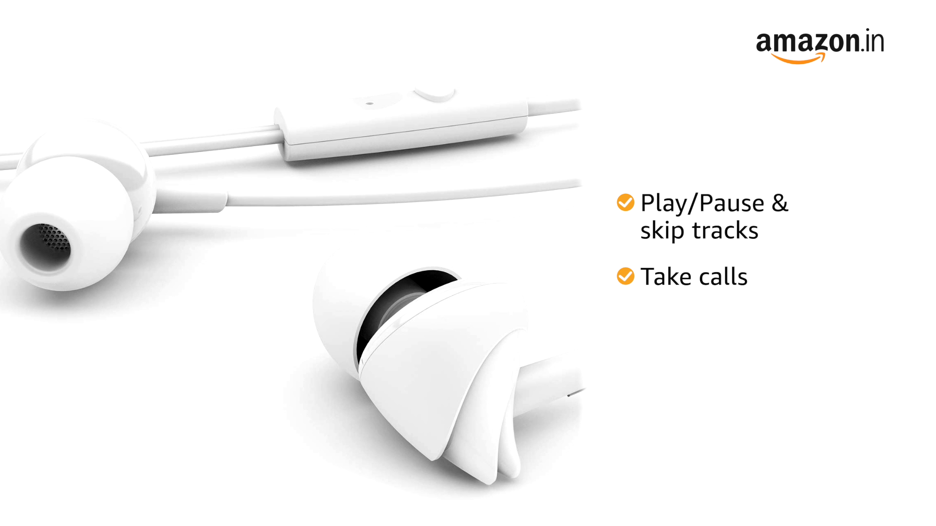 boAt BassHeads 100 inEar Headphones with Mic (Black)