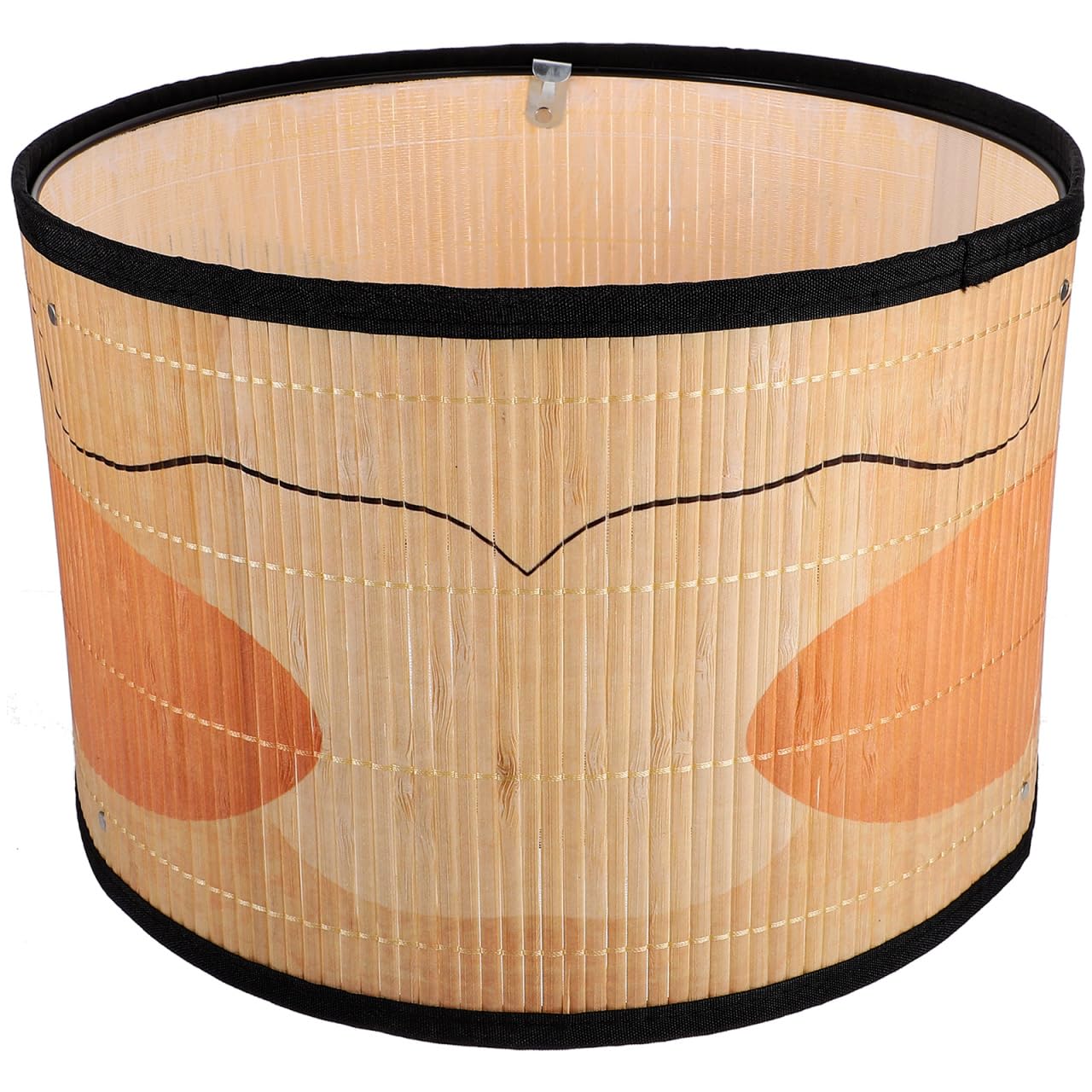 Photo 1 of Uonlytech Drum Lamp Shade, E26/E27 Vintage Bamboo Lampshade Boho Chandelier Light Cover Replaceable Accessories for Pendant Floor Tables Lamps, 30X20CM