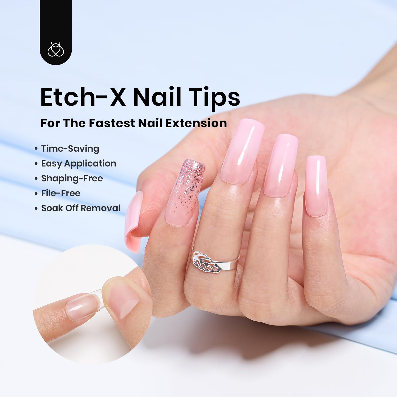 Beetles Gel Nail Tips Easy Nail Extension 504Pcs Pre shaped Medium Square Half Matte Nail Tips Press on Gelly Tips Full Cover False Nails for Gel Art Polish Soak off Nail Extensions Acrylic Nails - Image 6