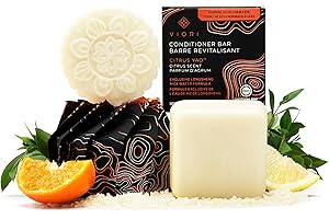Viori Citrus Yao Shampoo and Conditioner Bar Set Made with Rice Water - Handcrafted Sulfate Free Shampoo and Conditioner