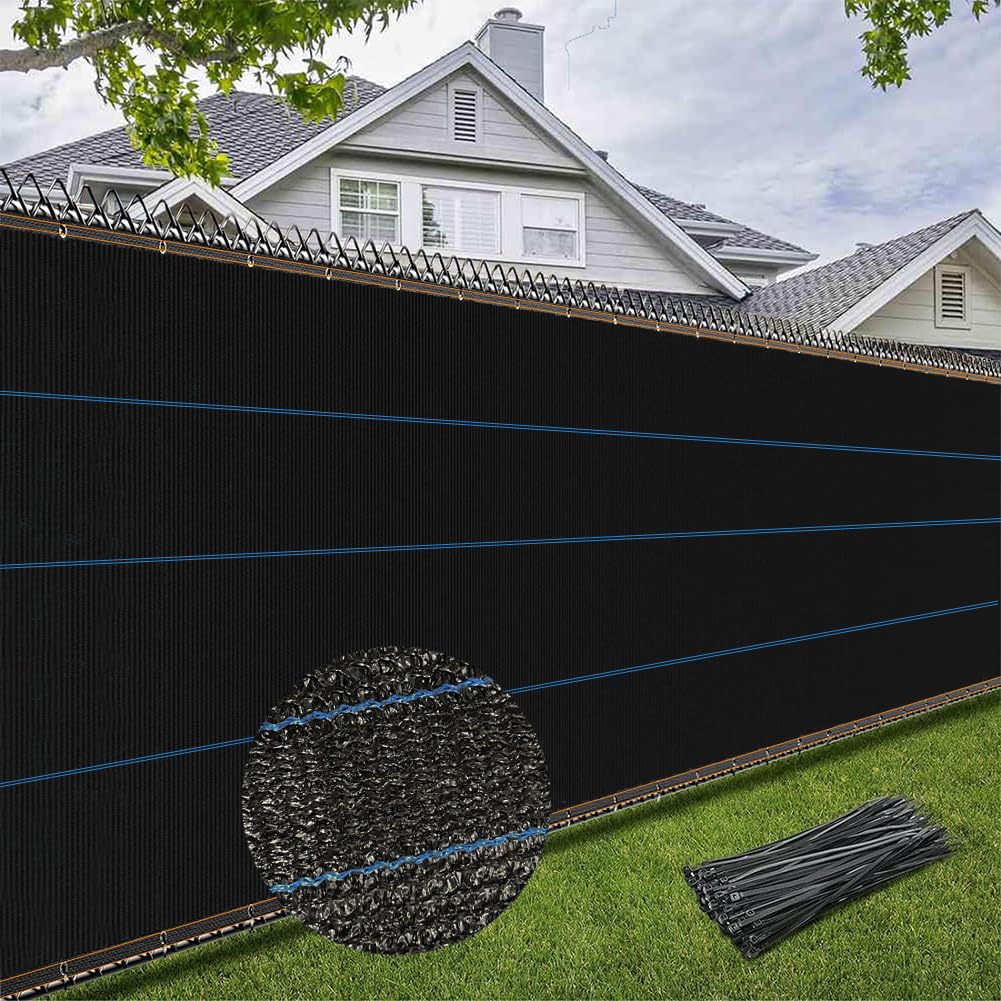BeGrit Garden Privacy Fence Screening 5m x 2m Privacy Netting 90% HDPE Windbreak Netting Garden Privacy Protective Screens Tear-Resistant Shading Net with Cable Ties for Outdoor Plants Backyard Black