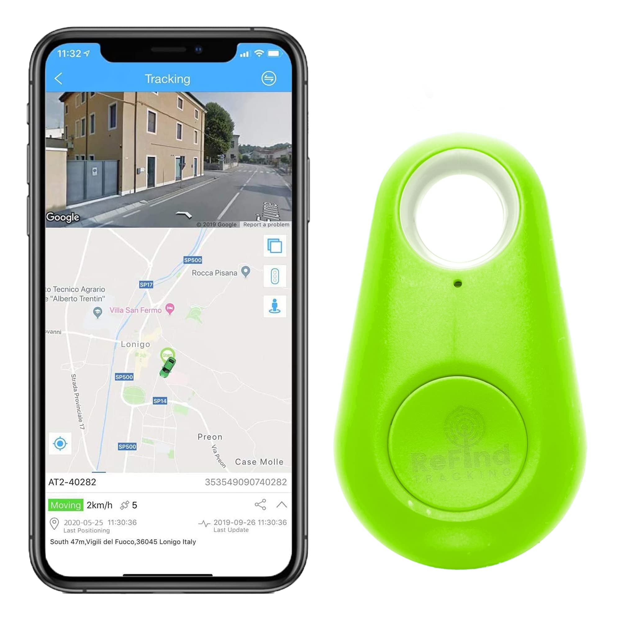 ReFind Smart Tracker for Android and iPhone. Mini GPS Tag Bluetooth 5.0 Key Finder. Samsung Alternative for Keys, Pets, Wallets and Luggage (Green)