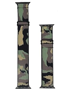 Adjustable Elastic Wrist Band/Armband for Compatible with Apple Watch 38mm Series 3 2 1/ Apple Watch 40mm Series 6 SE 5 4, Stretchy Loop Band for Men and Women (Camo, Medium)