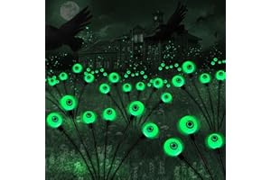 Firefly Lights Outdoor Solar Waterproof for Garden Outdoor Decor,Halloween Scary Eyeball Lights for Halloween Decorations Out