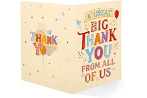 Large Thank You Card with Envelope, 40x27cm/15.7x10.6 Inch Big Giant Appreciation Gift Huge Jumbo Greeting Card for Colleague