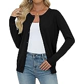 Yincro Women's Lightweight Crewneck Cardigan Long Sleeve Soft Knit Cardigans Sweater