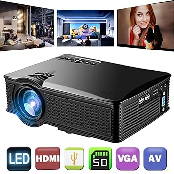 Weton LCD Mini portátil HD 1080P LED Multimedia Proyector, 1500 ...