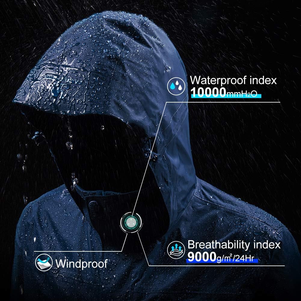 CAMEL CROWN Mens Waterproof Jacket Hooded Windbreaker Windproof Rain Coat Shell for Outdoor Hiking Climbing Traveling at  Men’s Clothing store