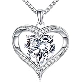 MOOSEA Personal Gifts for Women, 925 Sterling Silver Moissanite Necklace Anniversary Birthday Gift for Wife Mom, Wife Gifts Moissanite Jewelry