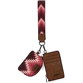 Montana West Wrangler Aztec Keychain Wristlet Wallets for Women Western Dual Pouch Wristlet Credit Card Holder Wallet with Zipper Pocket WG2211-W0051DPK