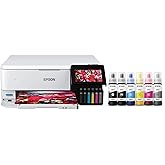 Epson EcoTank Photo ET-8500 Wireless Color All-in-One Supertank Printer with Scanner Copier, Ethernet and 4.3-inch Colorfull Touchscreen - White