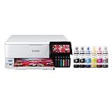Epson EcoTank Photo ET-8500 Wireless Color All-in-One Supertank Printer with Scanner Copier, Ethernet and 4.3-inch Colorfull Touchscreen - White