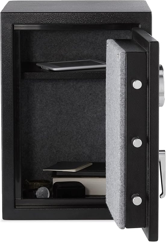 Cofre resistente ao fogo, com teclado eletrónico programável, 35 l, preto, 36 x 35 x 50 cm (largura x profundidade x altura)