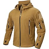 NAVEKULL Men's Tactical Hoodie Fleece Jacket Winter Warm Full-Zip Military Army Outdoor Hiking Coat with 7 Zip-pockets