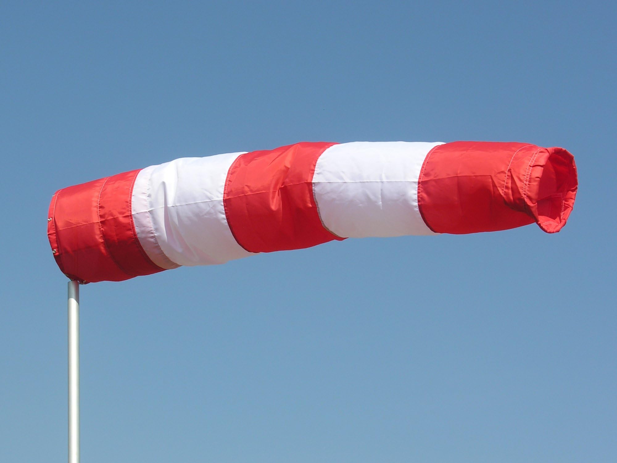Windsock Frames with Windsock red-white 30cm Diameter 1,80m long