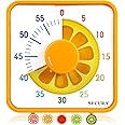 Secura 7.5-Inch Fruit Visual Timer for Kids, 60-Minute Countdown Timer for Classroom or Kitchen, Durable Mechanical Timer Clock with Magnetic Backing (Orange)