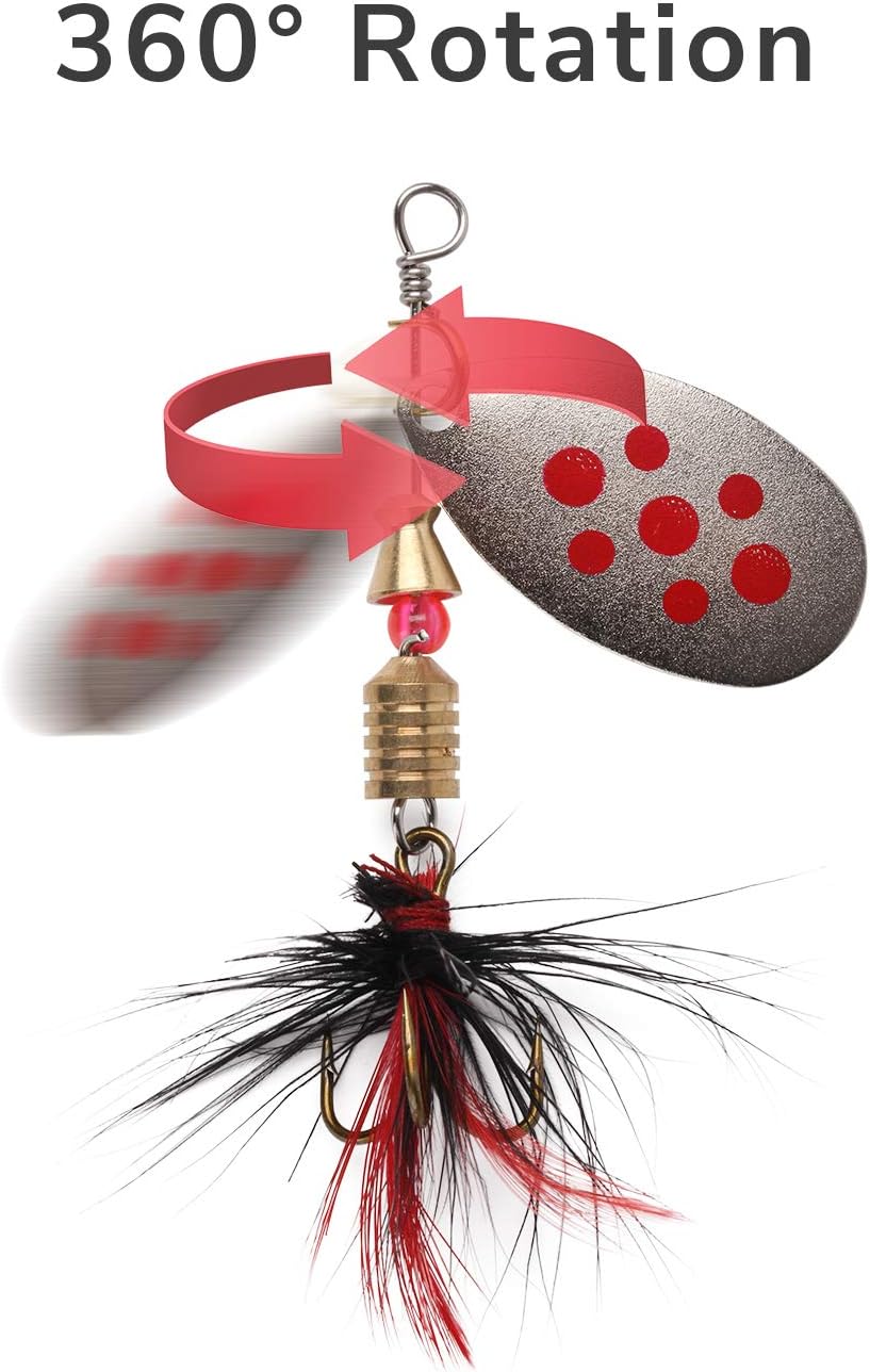 10pcs Fishing Lure Spinnerbait, Bass Trout Salmon Hard Metal Spinner Baits Kit with Tackle Boxes : Sports & Outdoors