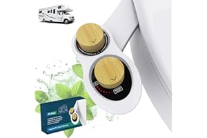 Terapaton RV Bidet Seat Attachment with Dual Nozzles, Self-Cleaning, Rear/Front Cleaning, Non-Electric, Adjustable Water Pressure, Fresh Water RV Bidet Sprayer | Upgrade Toilet in Minutes (Bamboo)
