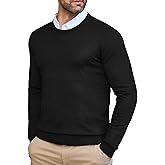 COOFANDY Men's Dress Crew Neck Sweater Lightweight Sweatshirts Knitted Pullover Casual Fashion Long Sleeve Sweater